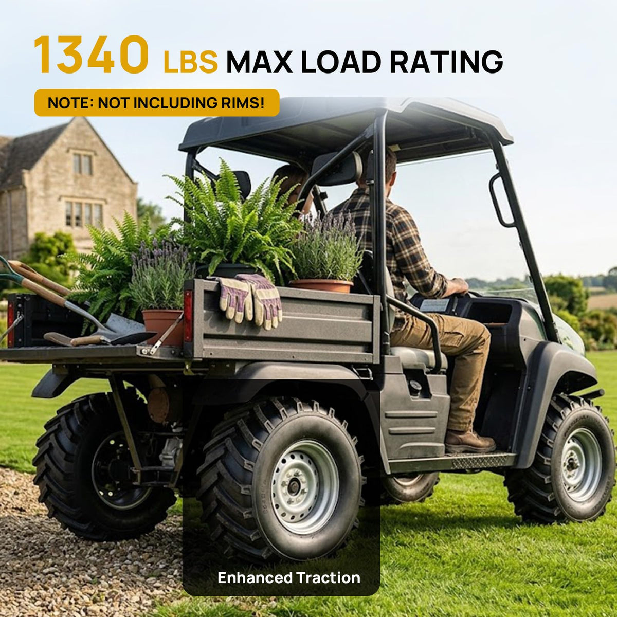 TUFFIOM 20x10.00-8 4PR Lawn Mower Tires Turf Tire Set of 2 for Garden Tractor Riding Lawnmower, Tubeless