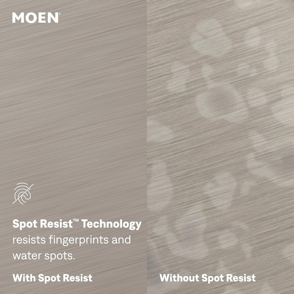 Moen Essie Spot Resist Stainless Pulldown Sprayer Kitchen Sink Faucet Set with Modern Pump Soap Dispenser, 87014SRS