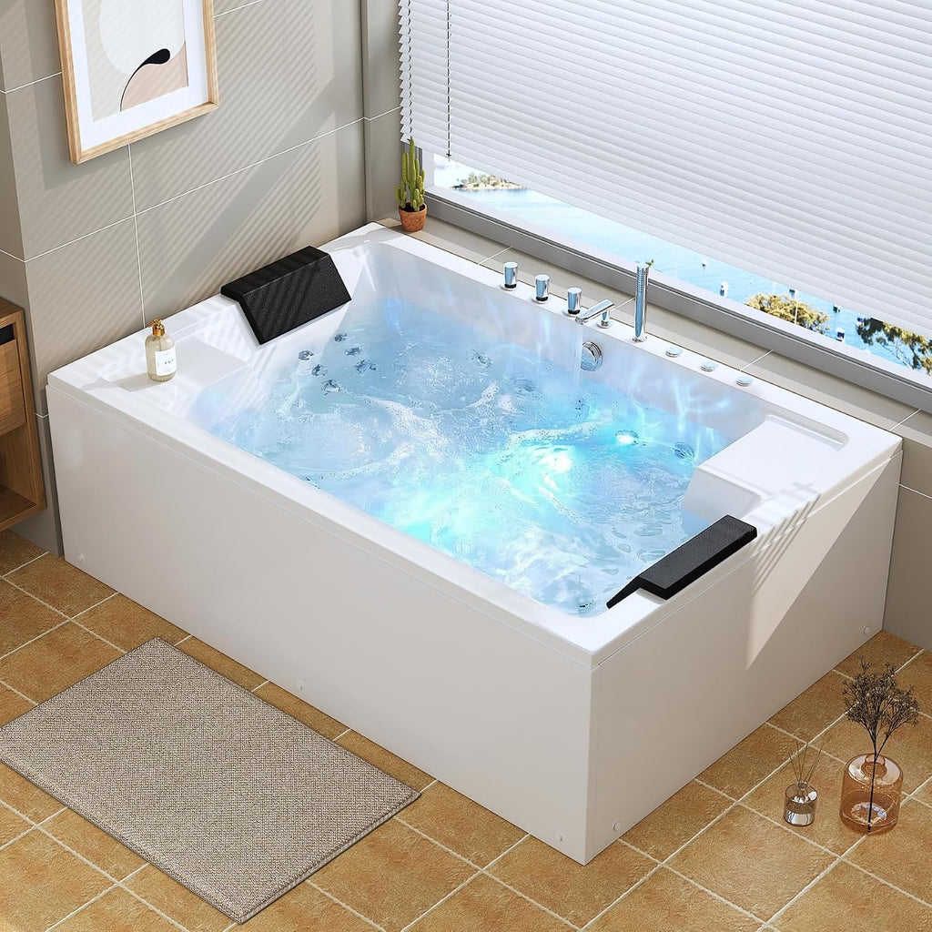 71 x 47-Inch Two-Person Whirlpool Bathtub - 30 Jets