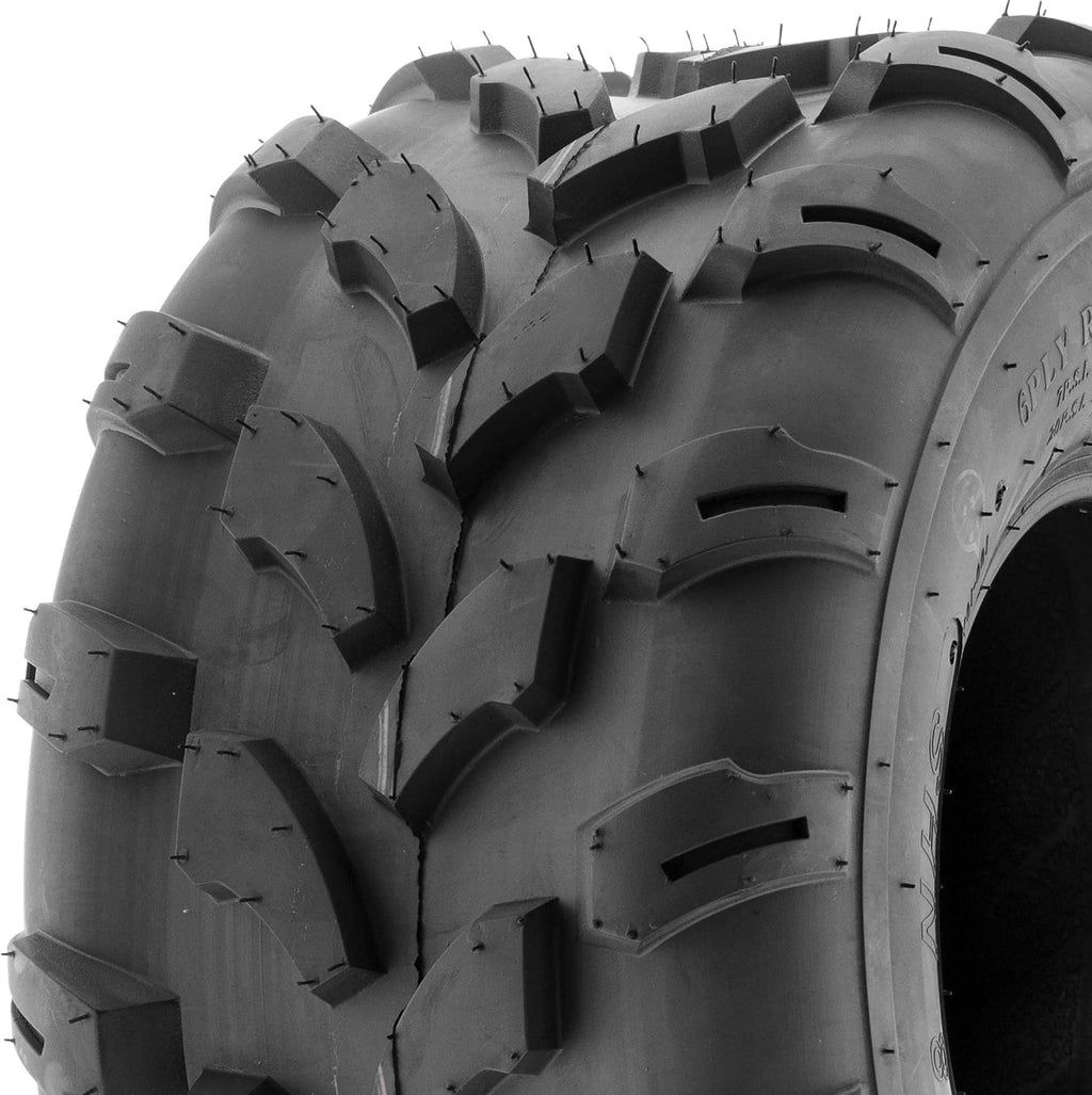 SunF Set of 2 ATV Tires 20x10.00-8, 20x10x8 Lawn Mower Off-Road Tires 6 Ply Directional Knobby Tread-A003