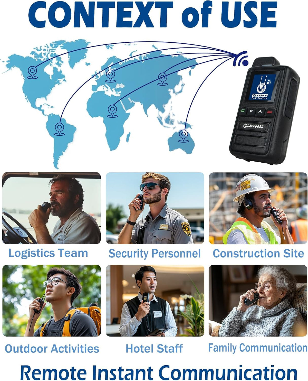Lifetime Free Global Rapid Walkie Talkies Unlimited Range Two Way Radios