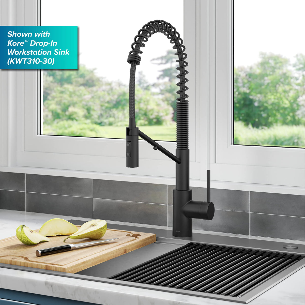 KRAUS Purita 100% Lead-Free Kitchen Water Filter Faucet in Spot Free Antique Champagne Bronze, FF-100SFACB