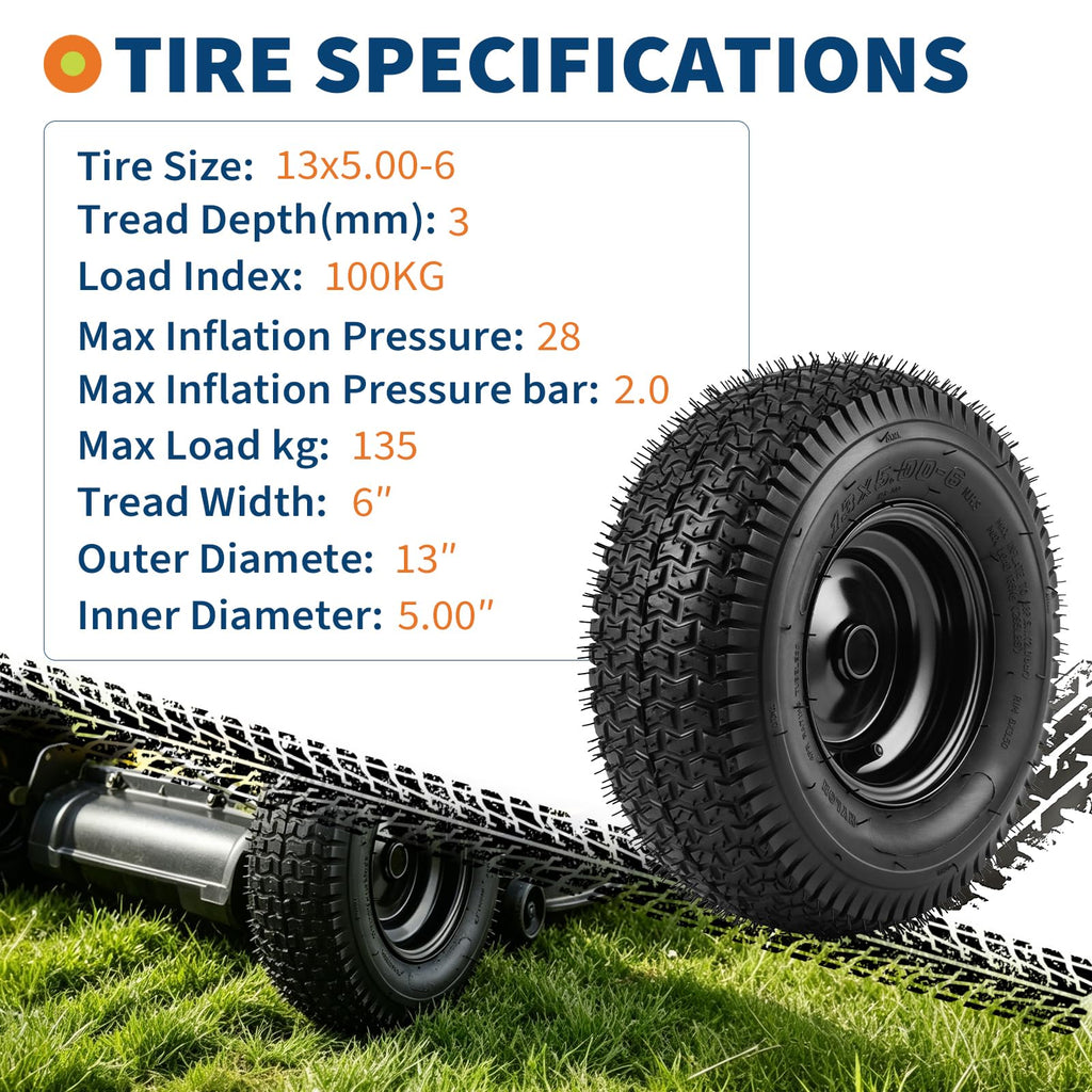 PioneerWorks 2Packs 20x10-8 Lawn Mower Tires and rim