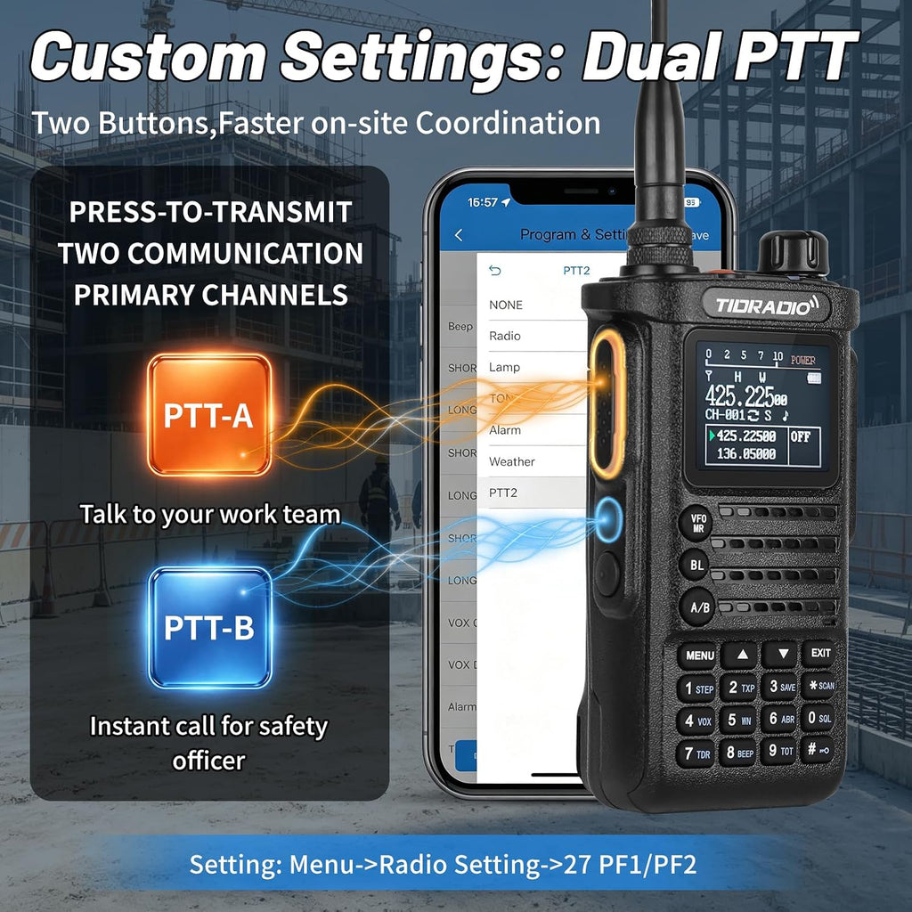 (4th Gen) TIDRADIO 10W TD-H8 Ham Radio Handheld,SMS Message Text,Spectrum Analysis,APP/Web Programming,Multi-Band Long Range Walkie Talkies, Firmware Updatable,AI Noise Reduction,AM/NOAA/FM