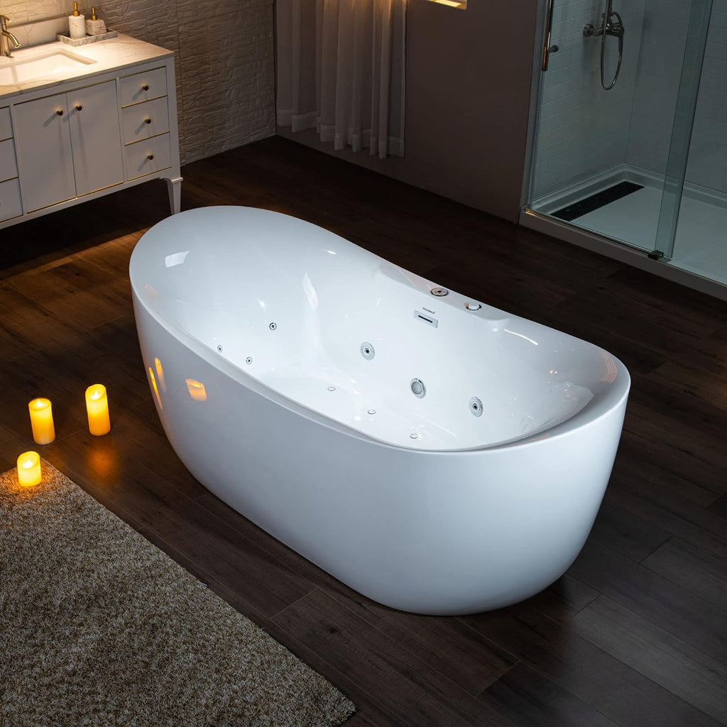 WOODBRIDGE 72"Ã35-3/8" Double Slipper Whirlpool&Air, Heated Soaking Bathtub