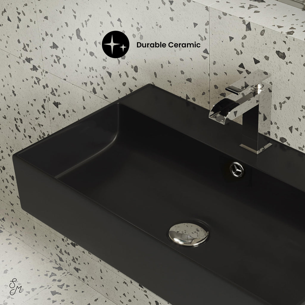 Claire 30" Rectangle Wall Mount Bathroom Sink in Glossy White