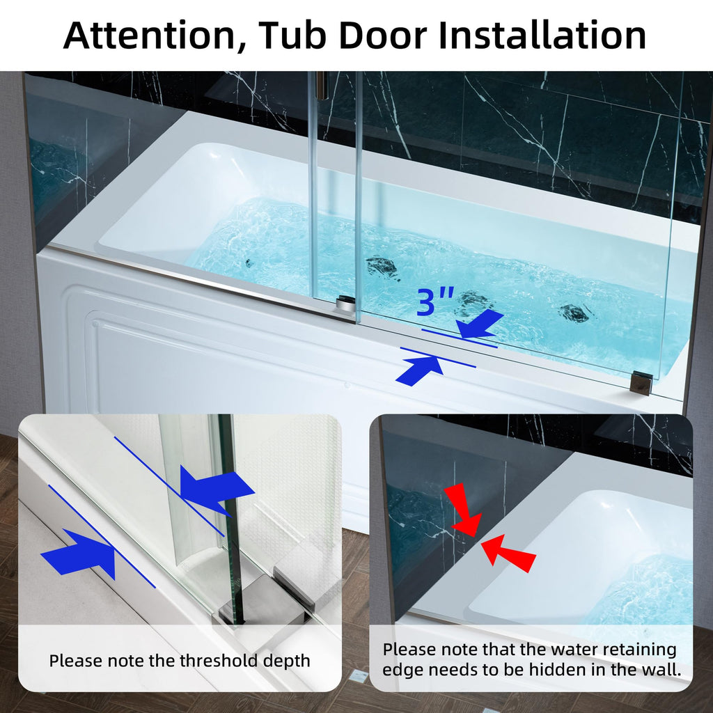 WOODBRIDGE 60" x 32" Alcove Acrylic Rectangular Whirlpool Heated Jetted Tub in White with Left Drain, Matte Black Finish, BS429-L-MB02