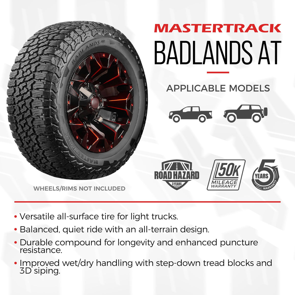 Mastertrack BADLANDS AT All-Terrain Tires (Set of 4) - 235/75R15 109S XL