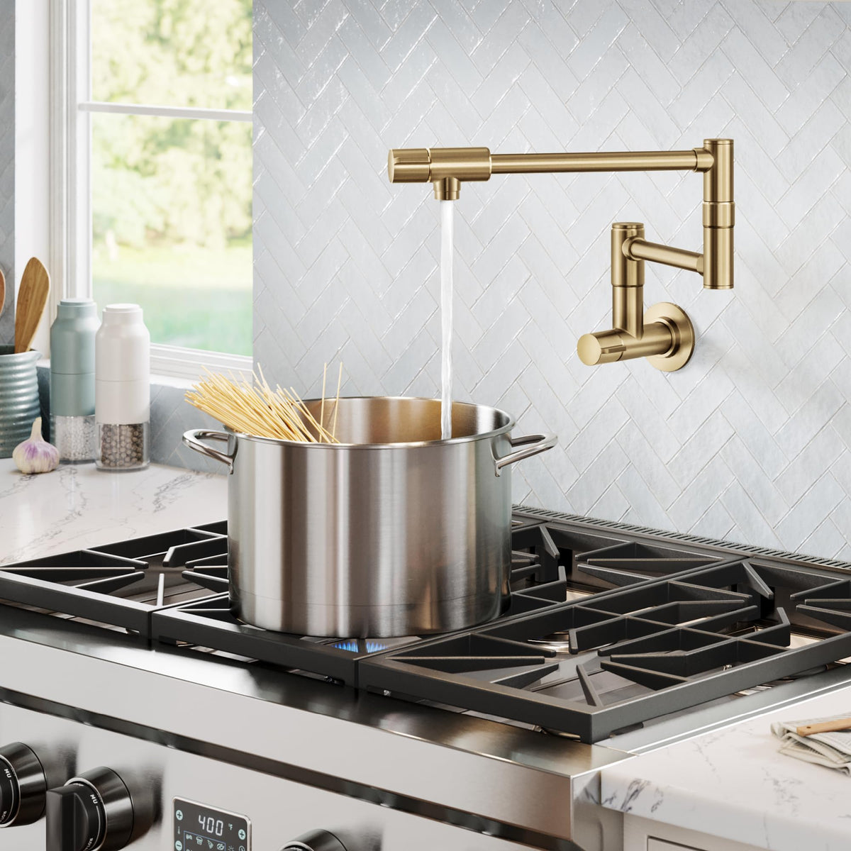 KRAUS Chrome 18.75 in Commercial Pull Down Kitchen Faucet KPF-1610CH