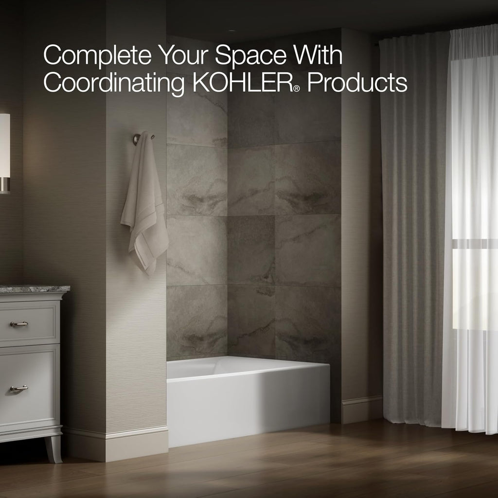 Kohler K-26107-LA-0 Entity 60" x 36" Alcove Bath, Left Drain, White