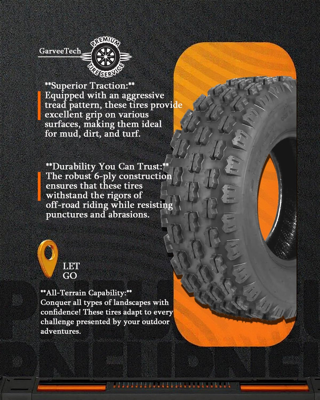 Set of 2-18x9.50-8, 4PR All-Terrain ATV/UTV Tires Tubeless