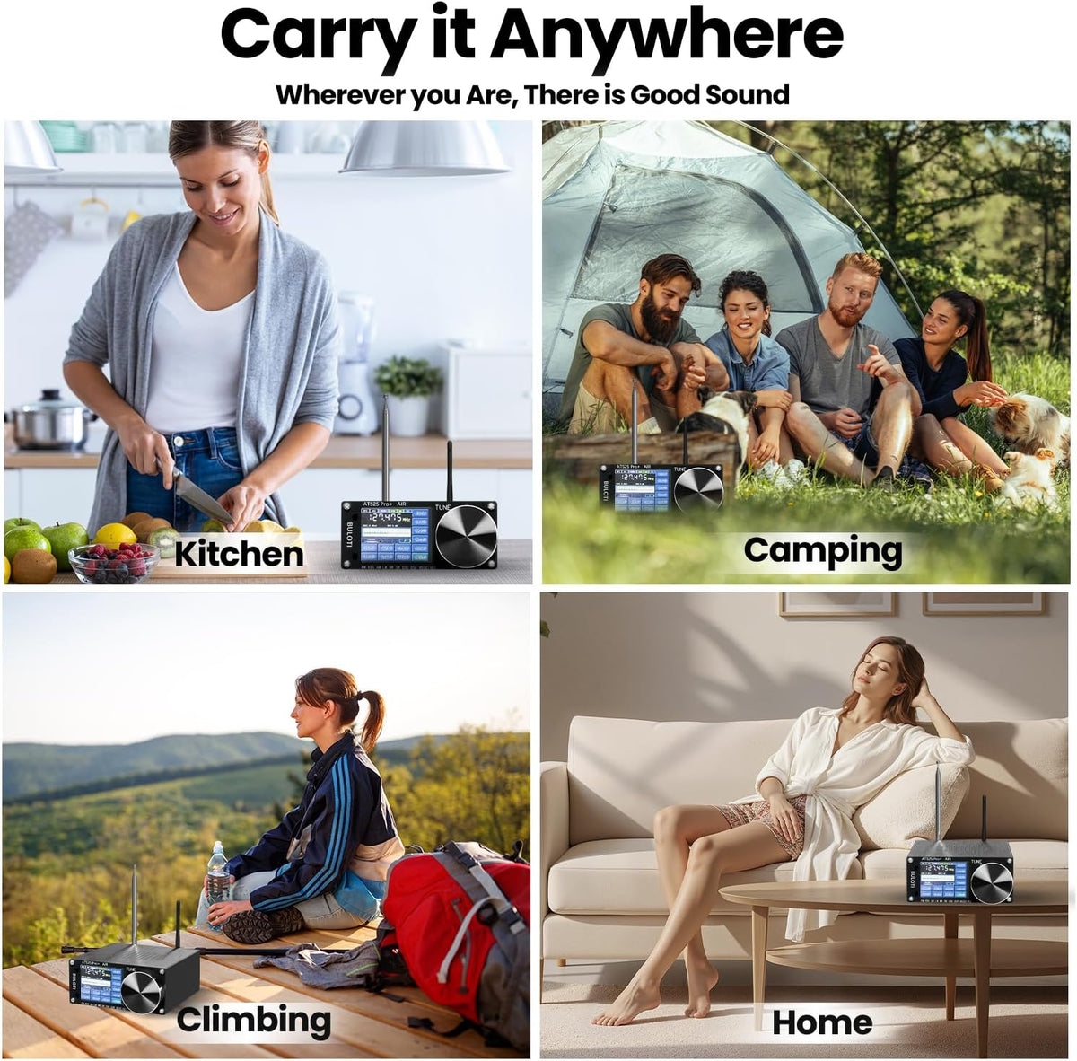 ATS25pro+ Portable Radio AM FM, Touch Screen ShortwaveRadio Receiver, Small VHF Radio FM SW SSB MW LW AIR SDRAviation Band for Home, Indoor, Outdoor, Travel, Camping,Climbing