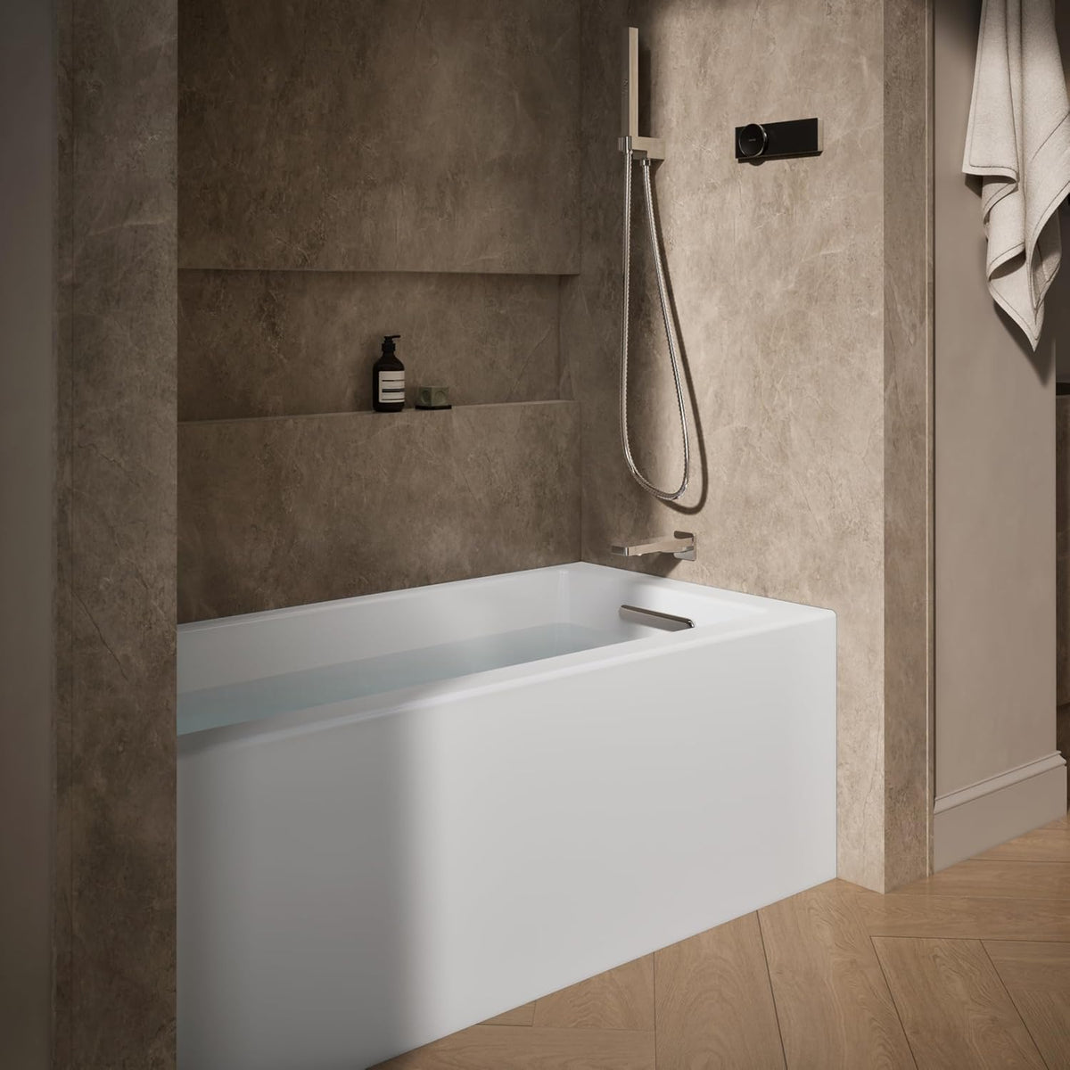 Kohler 60" x 30" alcove bath with integral apron, integral flange, and right-hand drain