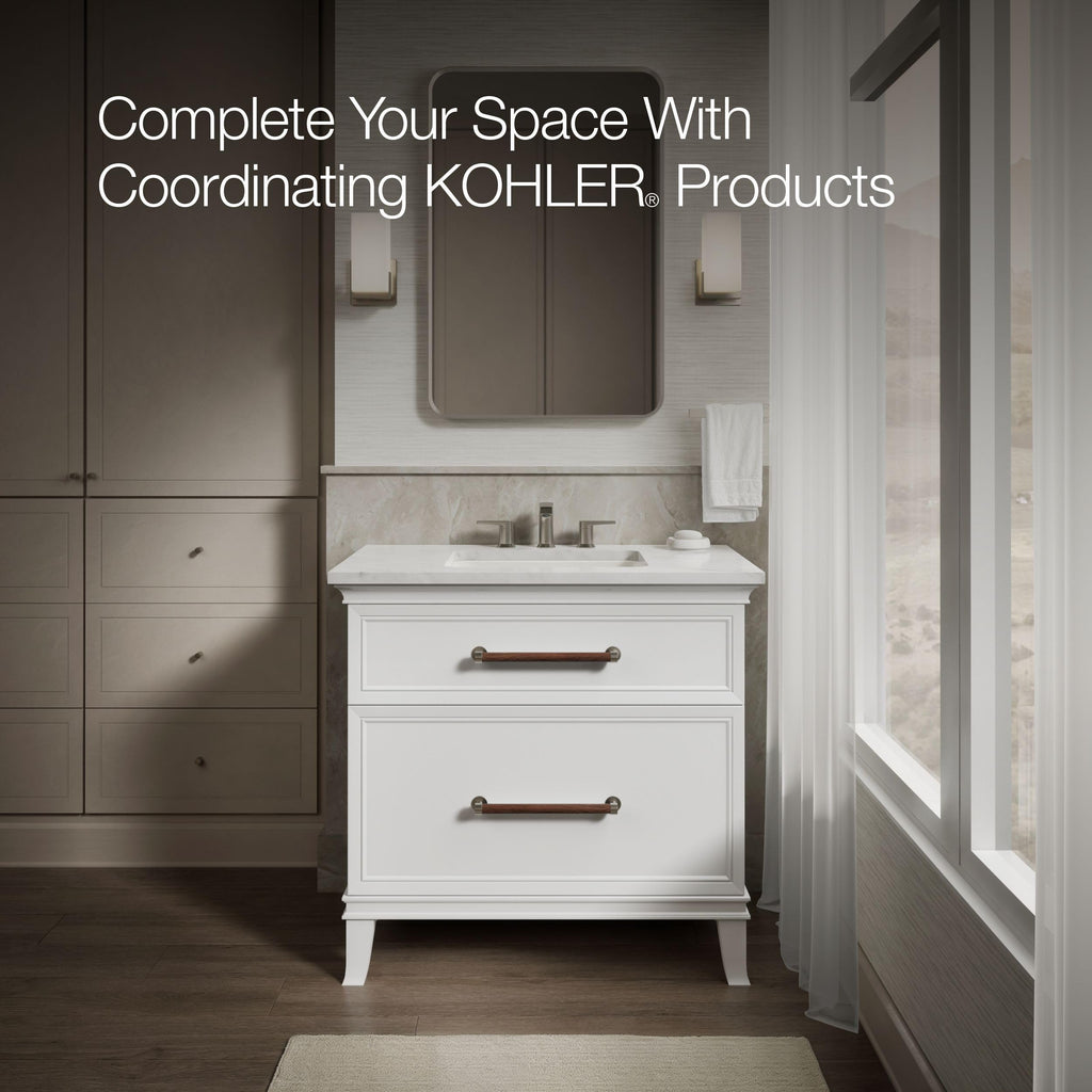 KOHLER 20000-0 Caxton Rectangle Undermount Bathroom Sink, Bathroom Vanity Sink with Overflow Drain, 20-1/4 L x 15-11/16 W, White