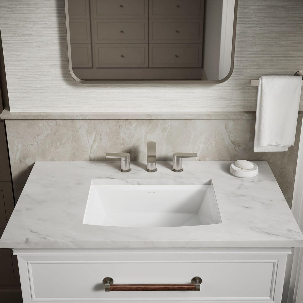 Kohler 2355-0 ArcherÂ® 20" rectangular undermount bathroom sink, White