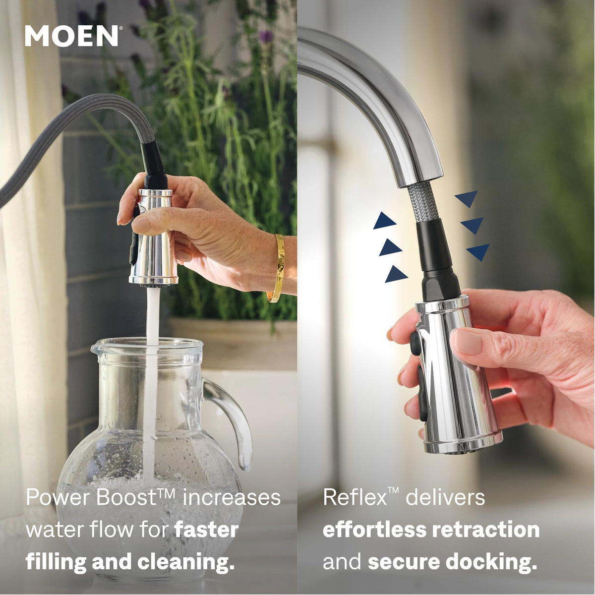 Moen Brantford Oil Rubbed Bronze Traditional One-Handle Kitchen Faucet with Pulldown Sprayer Featuring Power Boost and Reflex Docking System, 7185ORB