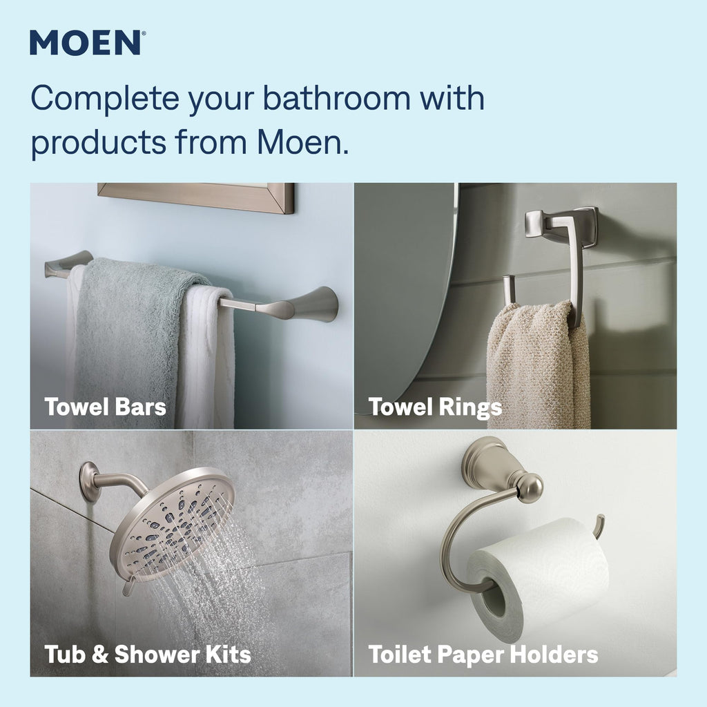 Moen 84022BL Ronan 2-Handle Centerset Bath Faucet w/Drain, Matte Black