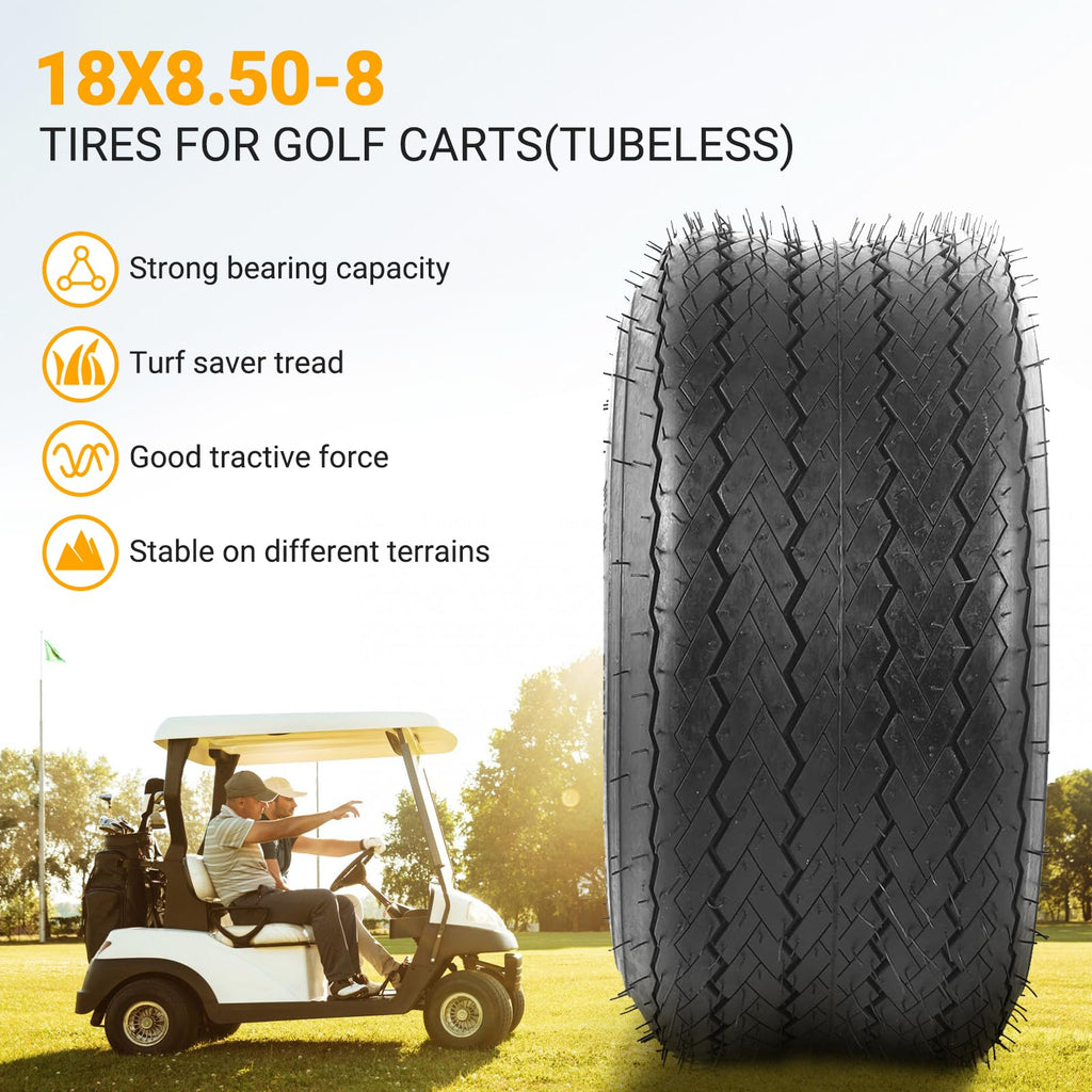 AR-PRO (2 Pack) 20x8.00-8 Lawn Mower Turf Tires, Tubeless, No Rims