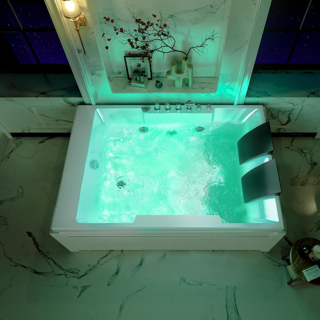 72-Inch Whirlpool Jetted Tub,Acrylic Hydro Massage Bathtub