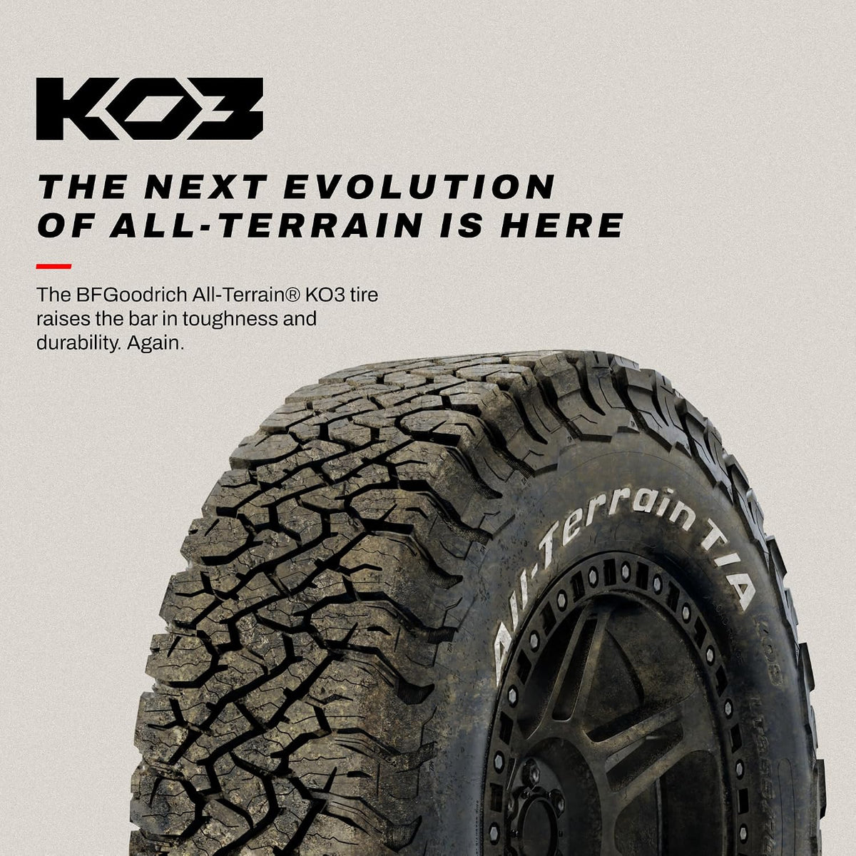 BFGoodrich All-Terrain T/A KO3 Car Tire for Light Trucks, SUVs, and Crossovers, LT245/75R16/E 120/116S