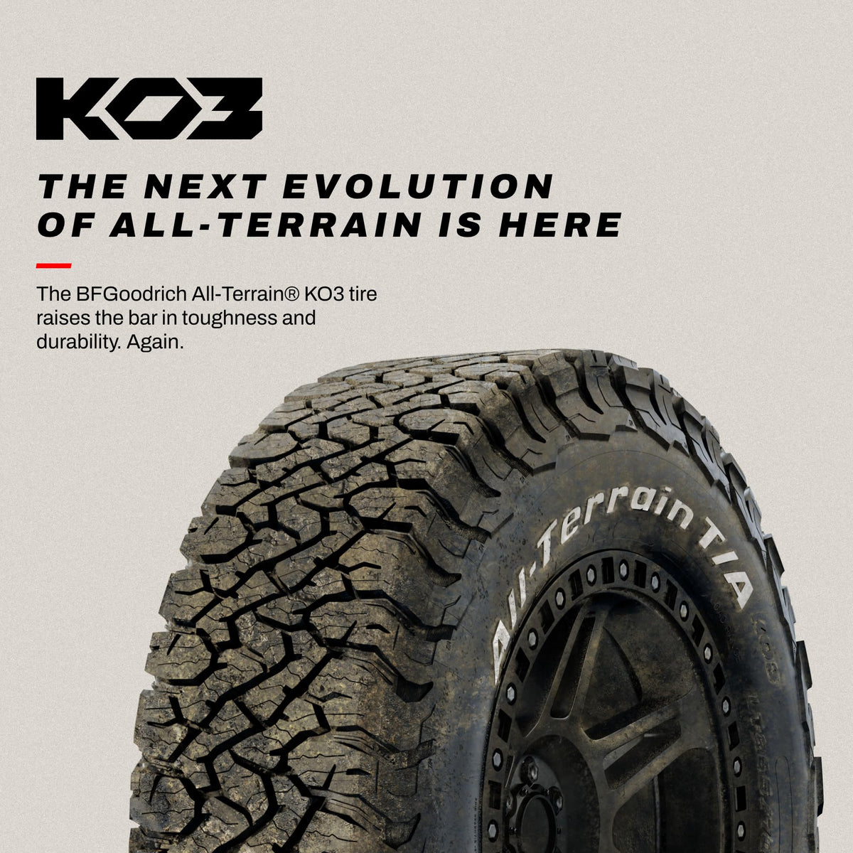 BFGoodrich All-Terrain T/A KO3 Car Tire for Light Trucks, SUVs, and Crossovers, LT275/70R18/E 125/122S