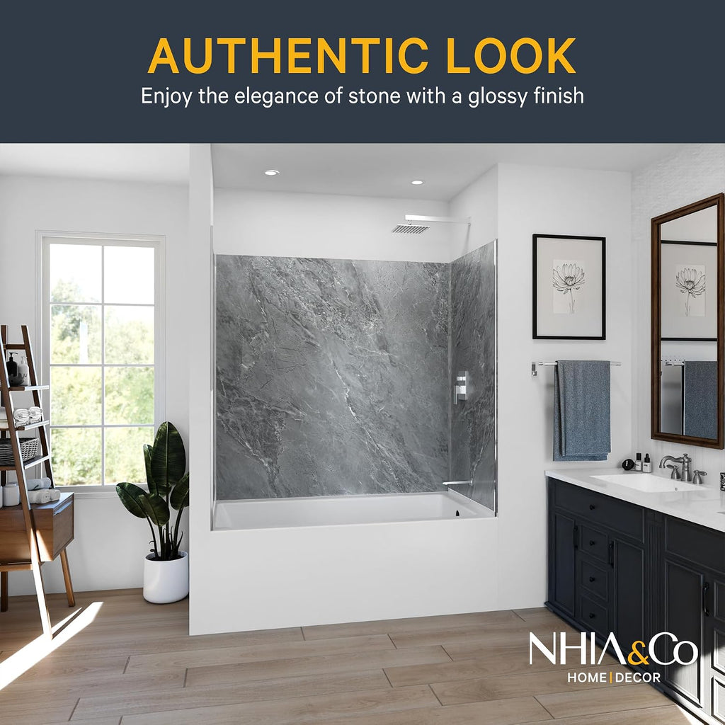 Bathtub Surround Kits - Waterproof Wall Panels - 60''32"60'' - Basalt