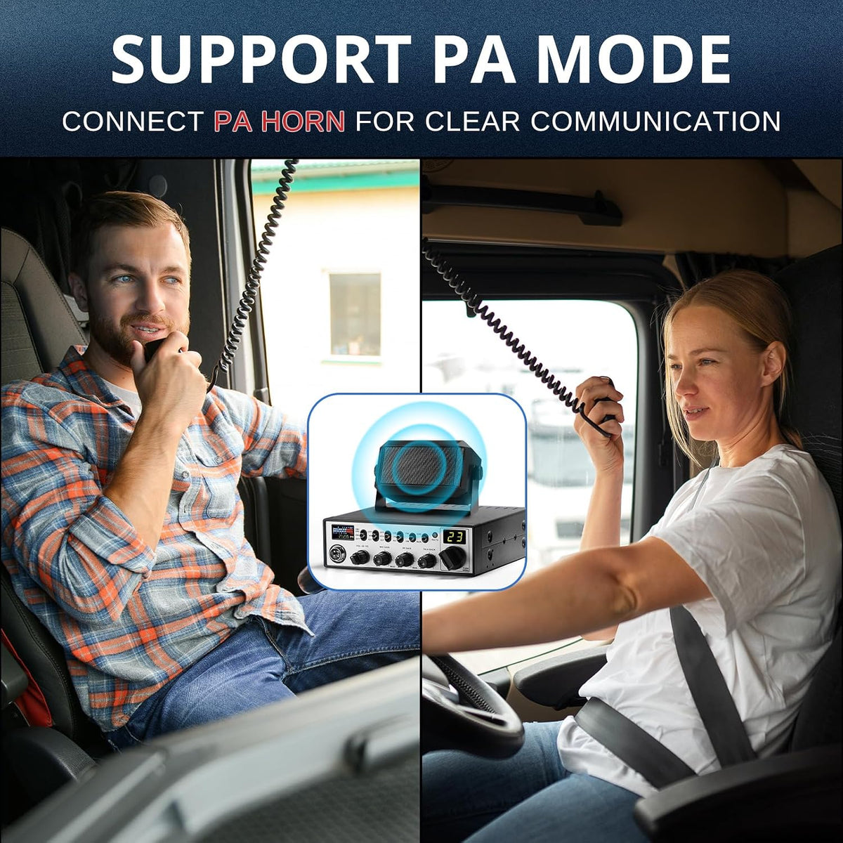 [with CB515 CB ANT] Radioddity CB-900 PRO CB Radio, AM/FM Mobile Radio with NOAA, RX & TX Noise Reduction, ASQ VOX Support PA System, SWR High Alert