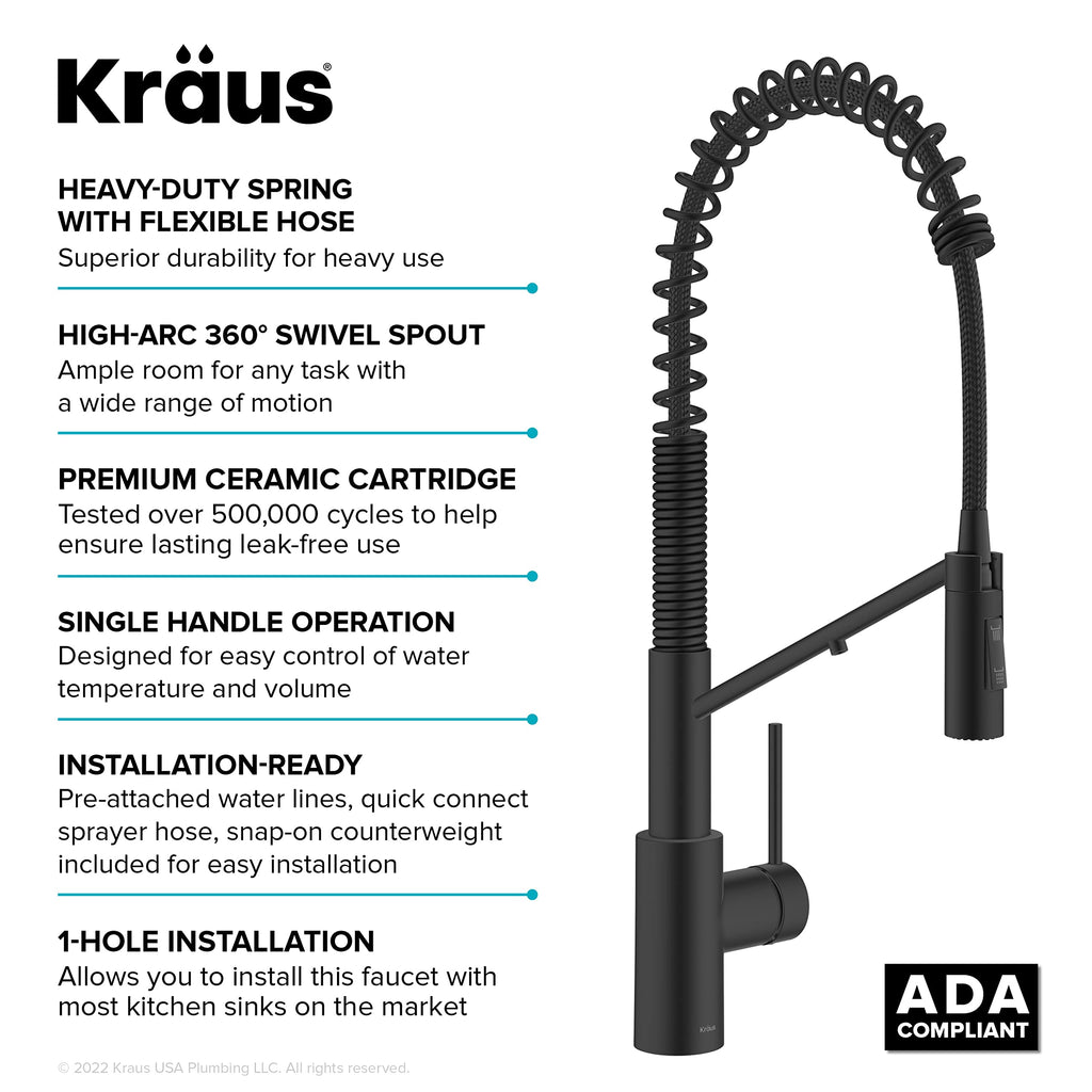 KRAUS Purita 100% Lead-Free Kitchen Water Filter Faucet in Spot Free Antique Champagne Bronze, FF-100SFACB