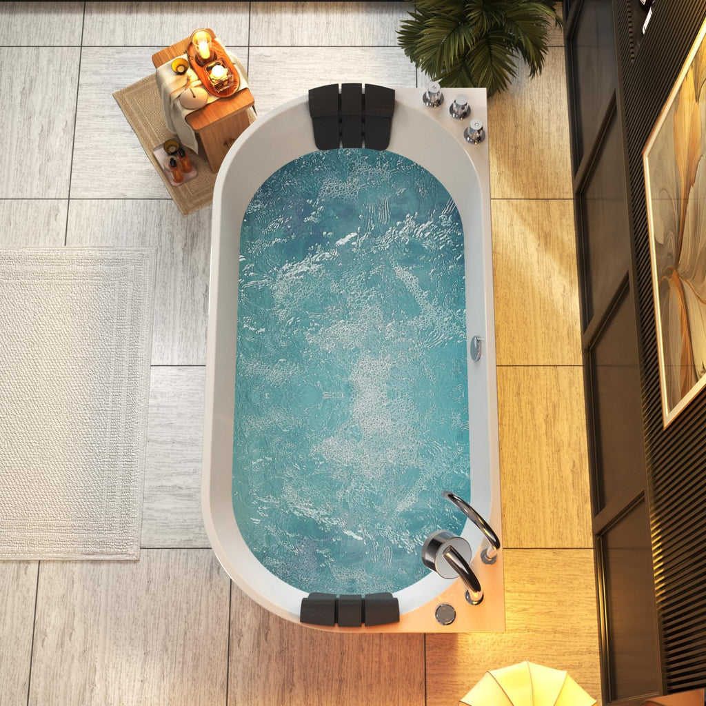 Empava 59 in. Acrylic Freestanding Tub Hydromassage Gracefully Oval Shaped