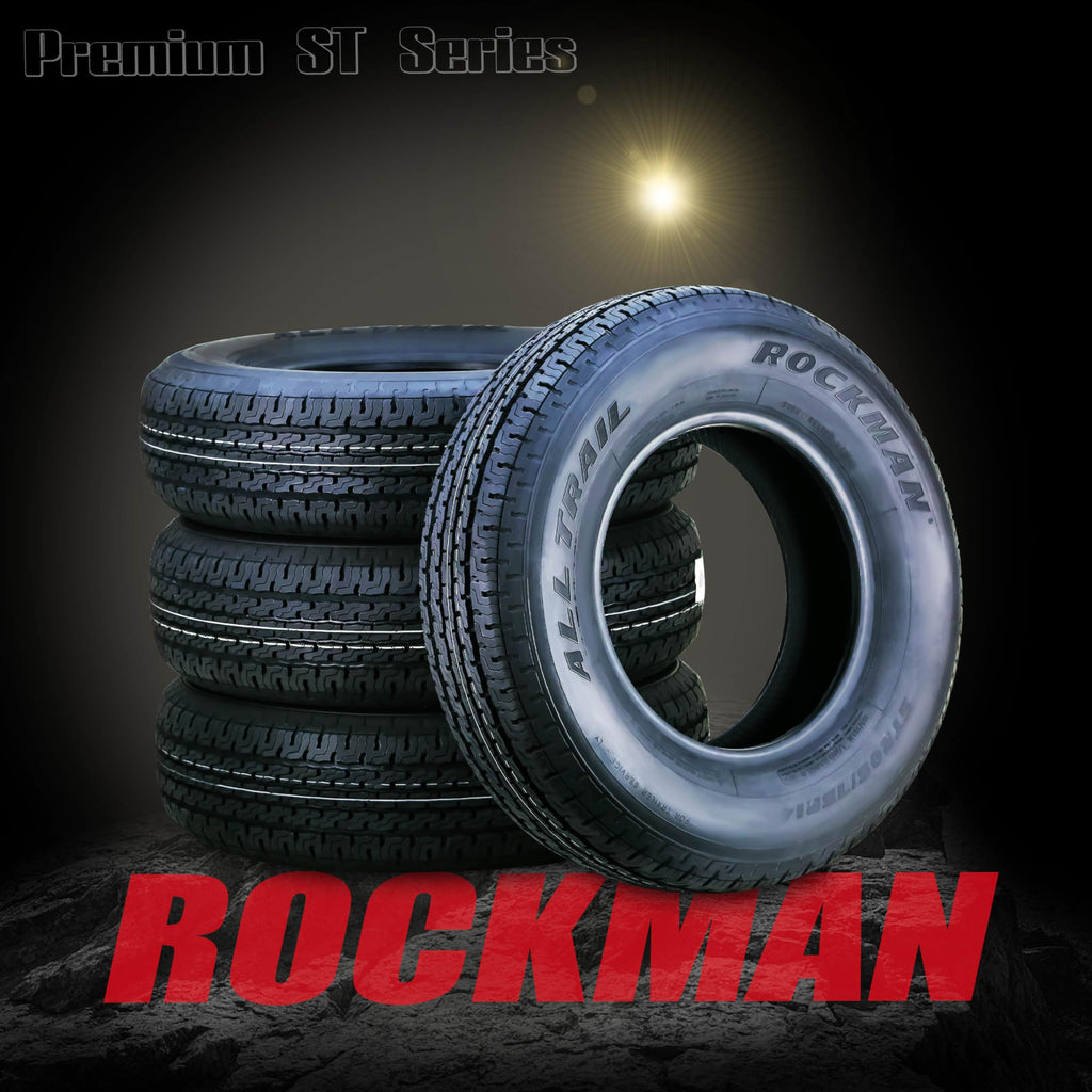 ROCKMAN Trailer Tire ST205/75R15 8-Ply Load Range D 107M Radial 11166, Set4
