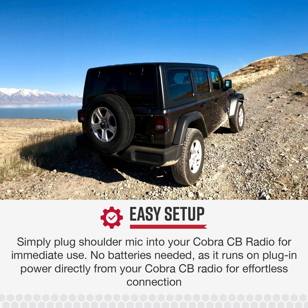 Cobra HHRT50 Road Trip CB Radio - 2-Way Handheld Emergency Radio with Access to Full 40 Channels & NOAA Alerts, Rooftop Magnet Mount Antenna and Omni-Directional Microphone, Black, 6.3" x 2" x 1.75"