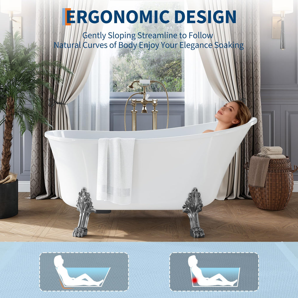 49" Acrylic Freestanding Bathtub - Japanese Square Soaking Tub with Built-in Seat & Toe-Tap Drain, Glossy White Finish, CUPC Certified