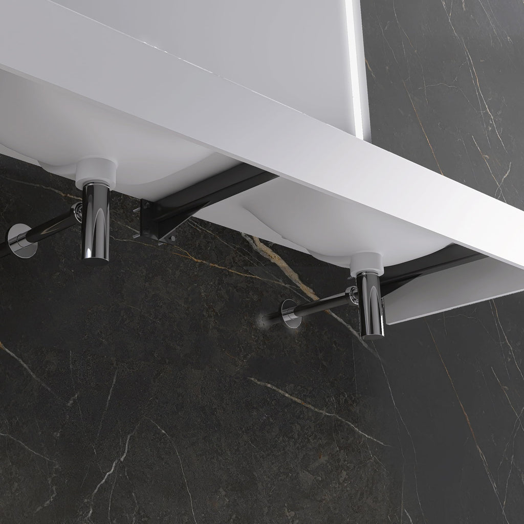 47" Wall Mount Sink, Artificial Stone Bathroom Sink, Single Hole