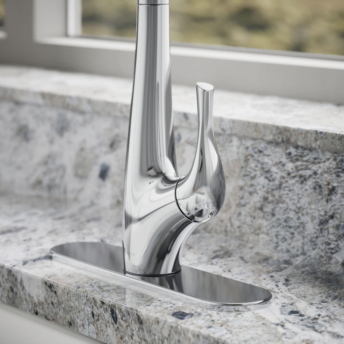 KOHLER R43210-VS Bevinâ¢ Kitchen Sink Faucet with Pull Down Sprayer, Two-Function Sprayhead Kitchen Faucets, 1.5 GPM, Vibrant Stainless