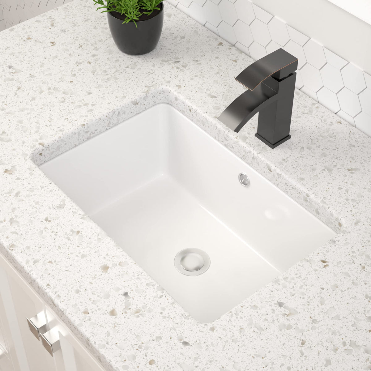 Undermount Bathroom Sink Oval - Dcolora 18"x15" White Porcelain Ceramic Oval Vessel Sink Under Counter Lavatory Vanity Bath Sink Bowl Basin With Overflow