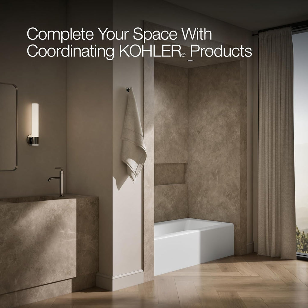 KOHLER K-847-0 Bellwether 66-Inch x 32-Inch Alcove Bath with Integral Apron and left hand drain, White