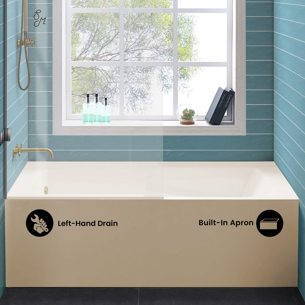 Voltaire 60" x 32" Right-Hand Drain Alcove Bathtub with Apron