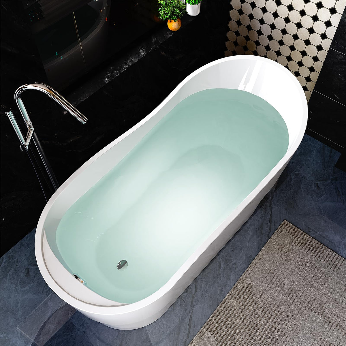 Empava Freestanding Bathtub, Acrylic Soaking Tub
