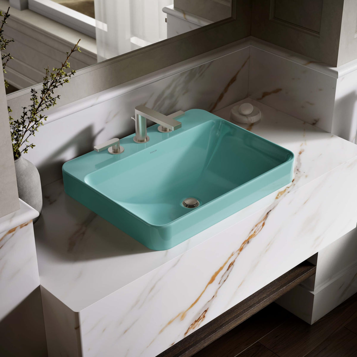 Kohler 2660-1-0 Vox Vessel Bathroom Sink with Single Faucet Hole, One Size, White