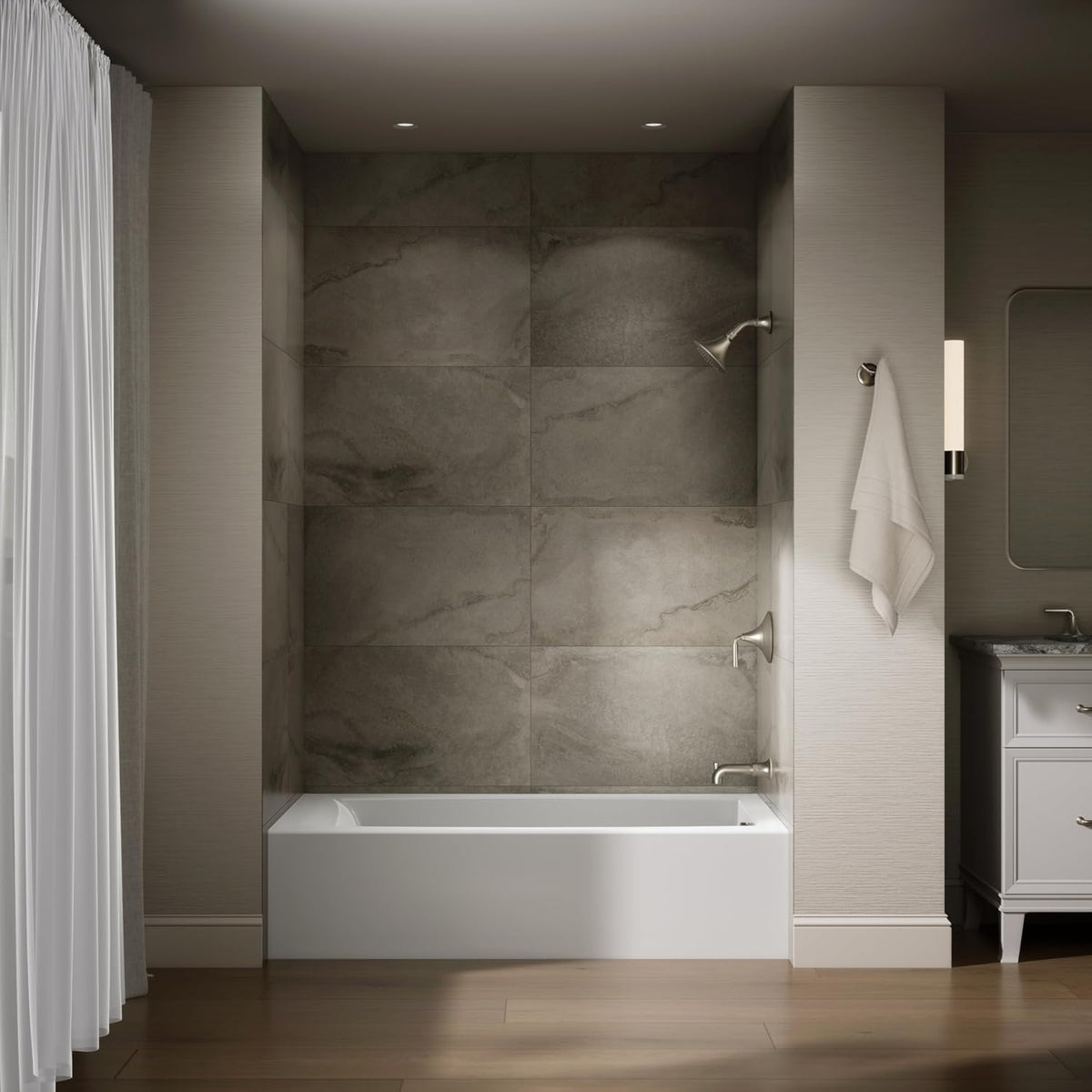 Kohler 26108-RA-0 K-26108-RA-0 Entity 60" x 32" Alcove Bath, Right Drain, White
