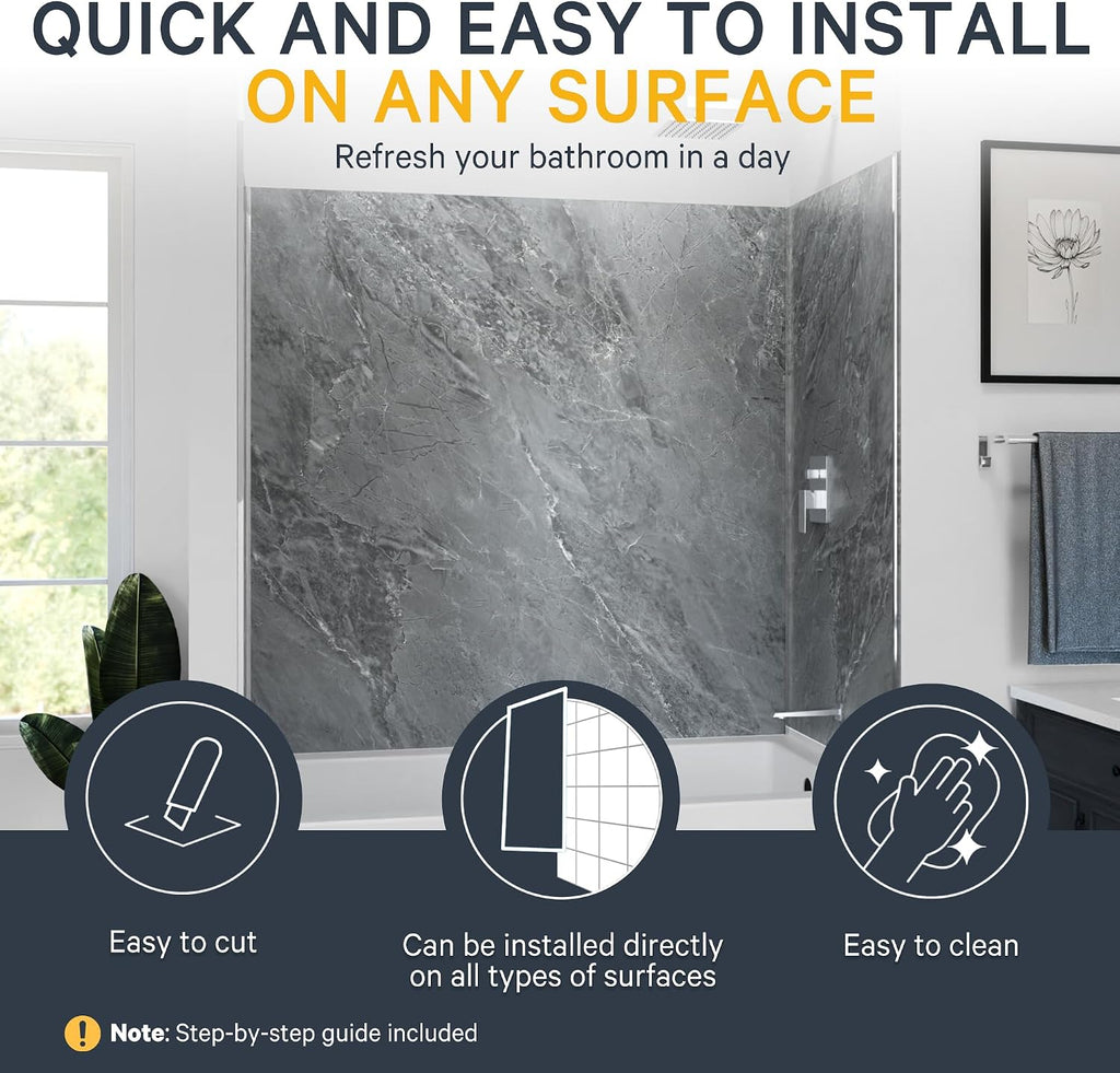 Bathtub Surround Kits - Waterproof Wall Panels - 60''32"60'' - Basalt