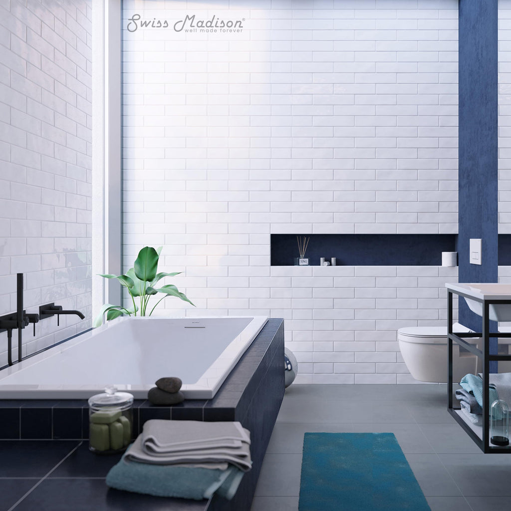 Swiss Madison Voltaire 66" x 36" Reversible Drain Drop-In Bathtub