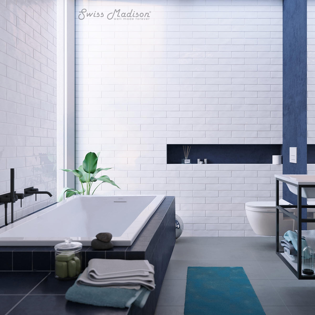 Swiss Madison Voltaire 66" x 36" Reversible Drain Drop-In Bathtub