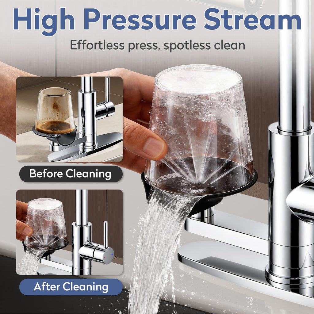 SINGSUO Pull Down Kitchen Faucet with Glass Rinser (Black)
