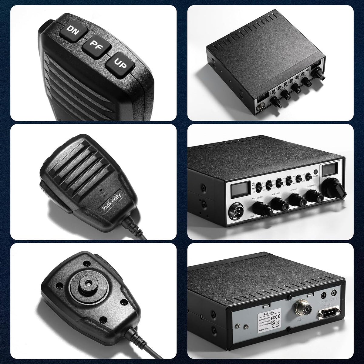 [with CB515 CB ANT] Radioddity CB-900 PRO CB Radio, AM/FM Mobile Radio with NOAA, RX & TX Noise Reduction, ASQ VOX Support PA System, SWR High Alert