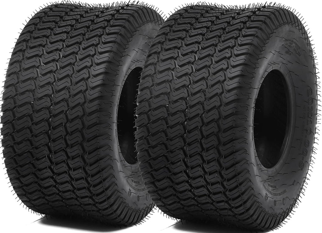 YITAMOTOR 20x10.00-8 Lawn Mower Tires, 4 Ply Tubeless Tractor Turf Tire