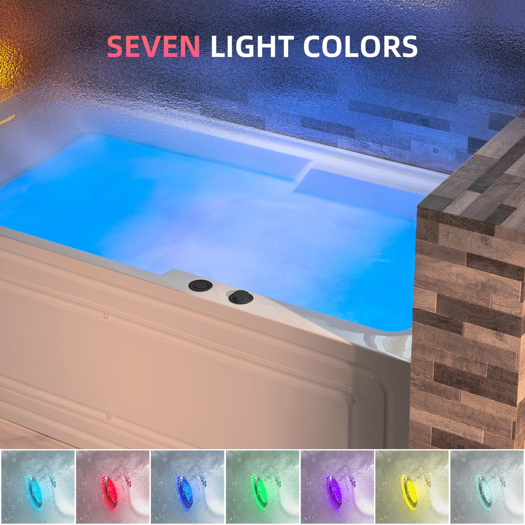 WOODBRIDGE 60" Alcove Acrylic Rectangular Whirlpool Heated Jetted Tub in White with Left Drain, Chrome pop-up Drain Included BS6030L