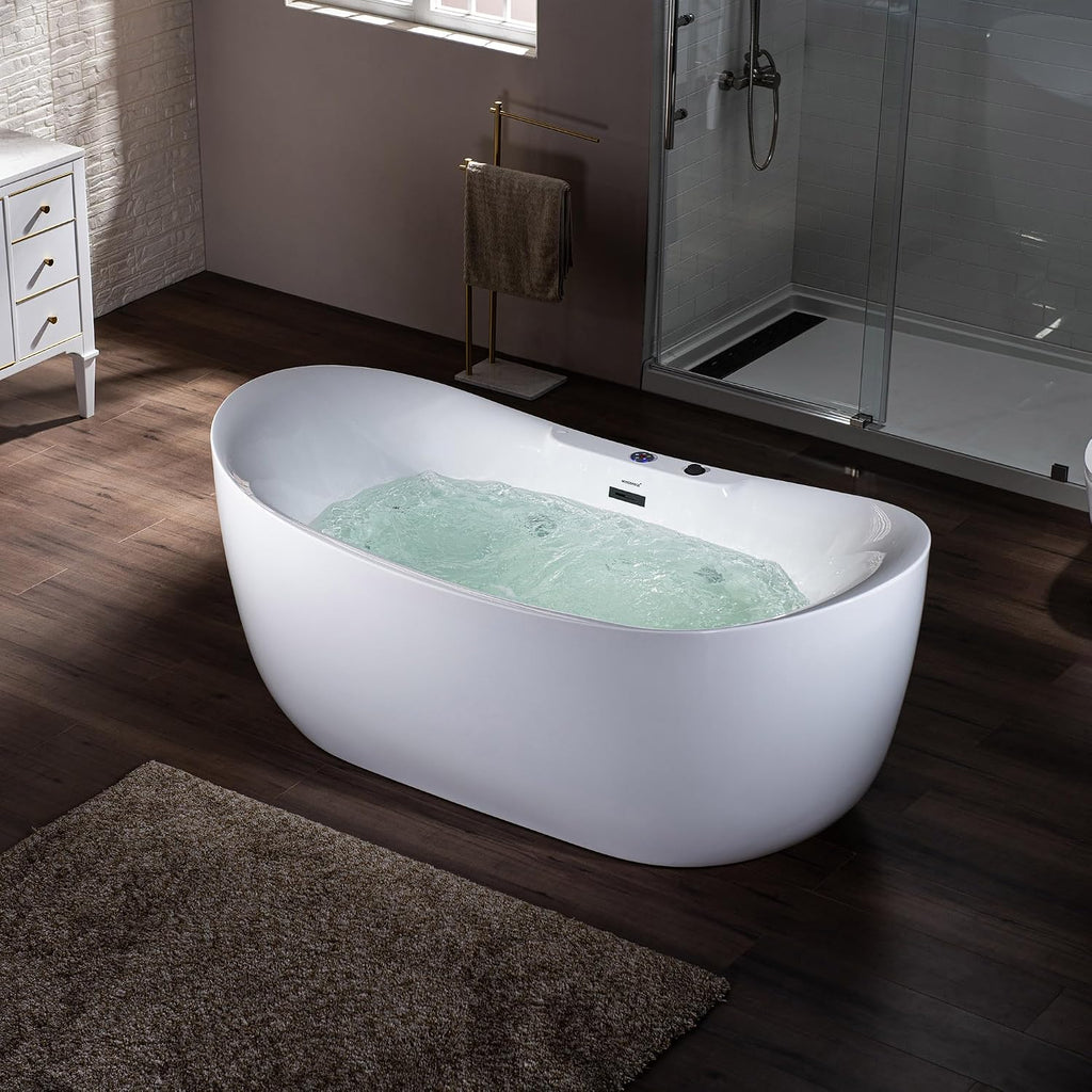 WOODBRIDGE 72"Ã35-3/8" Double Slipper Whirlpool&Air, Heated Soaking Bathtub
