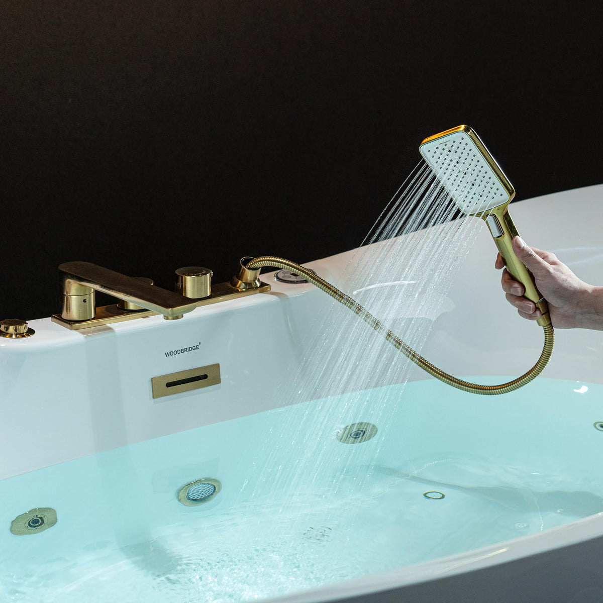 WOODBRIDGE 72"Ã35-3/8" Double Slipper Whirlpool&Air, Heated Soaking Bathtub