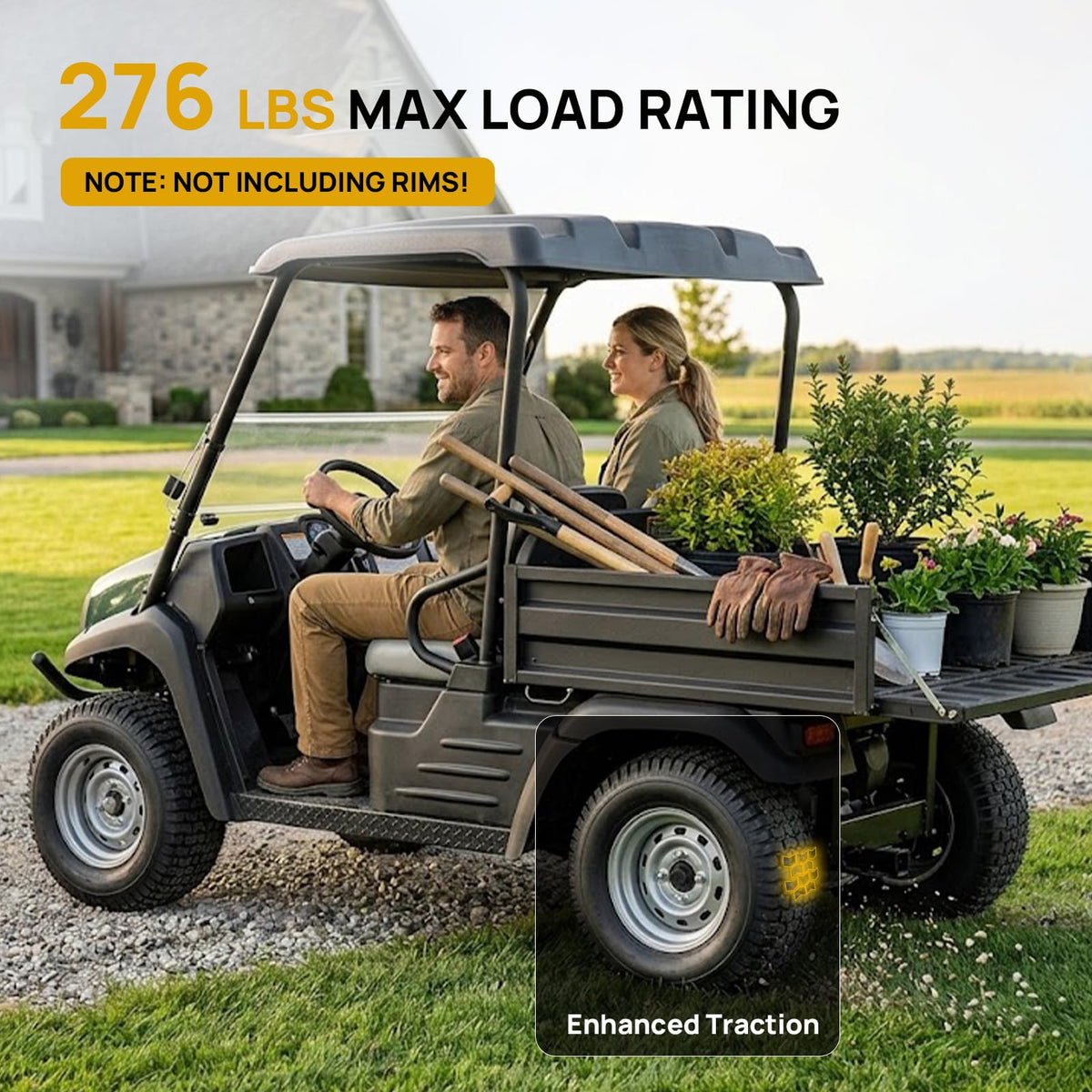 TUFFIOM 24x12.00-12 Lawn Mower Tires Set of 2, 6PR Turf Tire Lawn & Garden Tires for Garden Tractor Riding Mower, Tubeless